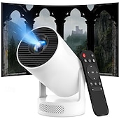 abordables Proyectores-LCD Proyector Mando a Distancia Proyector WiFi Bluetooth 4K 170 lm Androide Compatible con iOS y Android HDMI USB Salida de audio