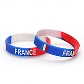 お買い得  ブレスレット＆バングル-太い鎖 サッカー ファッション オリジナル シリコーン ブレスレットジュエリー ブルー / ネイビーブルー / ロイヤルブルー 用途 日常 スポーツ 祝日