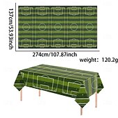 رخيصةأون مباراة كرة القدم العالمية 2026-طقم من 3 مفارش طاولة لكرة القدم، مناسبة لمباريات الصيف العالمية، مقاس 54 × 108 بوصة، غطاء طاولة من البولي إيثيلين المقاوم للماء للاستخدام مرة واحدة، زينة طاولة لحفلات ذات طابع رياضي، مثالية لأعياد