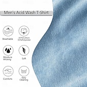  Men's Detailed Wolf Head Viking Axes Shield Emblem Acid Wash Vintage Streetwear T Shirt Graphic Short Sleeve Crew Neck Casual Daily Wear Designer Clothing Apparel S M L XL XXL XXXL