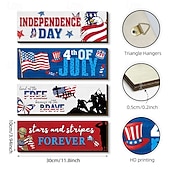  1 sada dřevěných cedulí s orlem k 250. výročí amerického Dne nezávislosti, vintage kulatý závěs na dveře, vlastenecká bytová dekorace s motivem USA, ideální pro 4. července, Den památky nezávislosti a