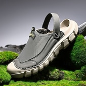 abordables sandalias de exterior-Zapatillas de punto para hombre, sin cordones, para exteriores: zapatillas deportivas informales, ligeras y transpirables, ideales para actividades al aire libre, caminar, viajar y para la playa.