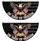 billige 250. jubileum-2 stk. 250-årsjubileumsflagg, 1,5x3 fot 1776 2026 amerikanske fanflagg, flaggstavle med 250 år patriotiske retro hageflagg for veggdekorasjoner til inngangsdøren og utendørs