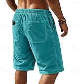 Χαμηλού Κόστους Casual σορτς-Ανδρικά Σορτσάκια Casual σορτς Κοτλέ Σορτς Τσέπη Ελαστική μέση Σκέτο Άνεση Αναπνέει Μήκος γόνατος ΕΞΩΤΕΡΙΚΟΥ ΧΩΡΟΥ Διακοπές Καθημερινά Ρούχα Μοντέρνα Κομψό στυλ street Θαλασσί Μαύρο Μικροελαστικό