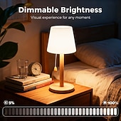 cheap Table Lamps-Remote Control USB Rechargeable Table Lamp with 16 Colors Nordic Style for Bedroom Bedside Lamp Atmosphere Night Light Holiday Coffee Shop Home Bar Counter Decoration