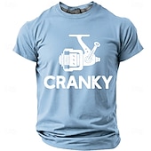 cheap Hobby Tees-Men's Cranky Fishing Reel Spinning Reel Funny Humorous Pun Fisherman Gift T Shirt Graphic Regular Fit Outdoor Fishing Trip Designer Clothing Apparel S M L XL XXL XXXL