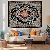 cheap Wall Tapestries-Mystic Psychedelic Sun Face Celestial Starburst Wall Tapestry Diamond Pattern Moon and Stars Bohemian Wall Hanging Trippy Hippie Home Decor Bedroom Backdrop