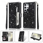 cheap 2026 Samsung Galaxy S26 Series-Phone Case For Samsung Galaxy S26 S26 Plus S26 Ultra Wallet Case Zipper Full Body Protective Kickstand Color Gradient sky PU Leather