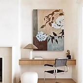 cheap Abstract Paintings-Handmade Oil Painting Canvas Wall Art Decoration Wabi Sabi Style Modern Decorative Painting Simple Floral Texture for Home Decor Rolled Frameless Unstretched Hanging Mural Painting