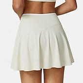 tanie Spódnice i szorty damskie-Damskie Solidne kolory Spódnica casualowa Spódnice tenisowe z szortami Spódnica sportowa Kieszeń Wysoka talia Elastyczny Odvádí pot Oddychający Bransoletka tenisowa Golf Pikle Spódnica Czarny Biały