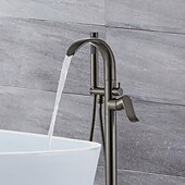 cheap Torneiras de Banheira-360° Rotating Free Standing Tub Faucet,Freestanding Bathtub Faucet With Sprayer,Floor Mount Bathtub Faucet,Tub Fillers With Handheld Shower,Brass Bathroom Faucet Set Grey