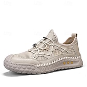 economico Sneakers Casual-Scarpe da ginnastica da uomo beige per attività all'aperto, con lacci, traspiranti, leggere e comode, ideali per escursionismo, viaggi, campeggio, passeggiate su sentieri, avventure all'aria aperta e per uno stile sportivo casual quotidiano.