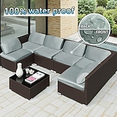 billige Utemøbelputer deksel-8 stk. stretchputetrekk til terrasse, vanntette sofatrekk til utskifting, utendørs sofa &amp;sofatrekk, putetrekk til utemøbler, vaskbar gjenbrukbar møbelbeskytter