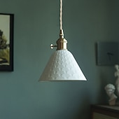 halpa Rumpu- ja kartiosuunnittelu-moderni messinkinen kupumainen kattokruunu moderni valkoinen keraaminen riippuvalaisin pohjoismaisen kultainen keittiösaarekkeen riippuvalaisin ruskea säädettävä ripustusjohto ravintolan yöpöydälle, baaritiskille, kahvilaan, makuuhuoneeseen