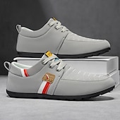 cheap Casual Lace-Up Shoes-Men's Black Faux Leather Sneakers – Fashionable and Comfortable for Casual Outings, Work and Travel