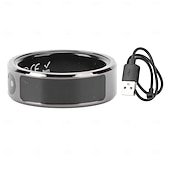 abordables Bagues Intelligentes-Suivi d'activité Smart Ring moniteur d'activité haute précision avec écran LED accessoire de santé intelligent étanche bague de suivi de sommeil et de sport pour hommes et femmes connectée par