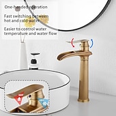 Недорогие Смесители для раковины в ванной-Ванная раковина кран - Классический Старая латунь Внешнее крепление Одной ручкой одно отверстиеBath Taps