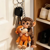 halpa Lahjat-Punch Monkey Meme Halauksen 3D Hartsa Avainketju Suloinen Apina Meme Avainrenkaankoru Eläinrakkauden lahja Hauska laukku charm avainketju avaimille repulle tai auton avaimille