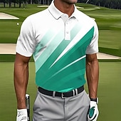 economico Polo da golf da uomo-Per uomo Astratto Golf Polo Sportivi Manica Corta Magliette polo Camicie con Colletto Casual Athleisure Bottoni Estate Primavera Blu Rosso Verde