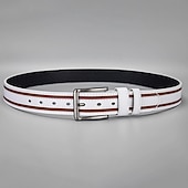 billiga Herrbälten-Herr Bälte Justerbara Läder Legering Streetwear Nutida Fritid Färgblock Blå Svart Dagligen Företag Formell Midjebälte