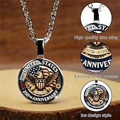  Set di 3 pezzi per la collana del 250° anniversario degli Stati Uniti: ciondolo con aquila 2D e bandiera americana, gioiello commemorativo patriottico, oggetto da collezione 1776-2026, Giorno dell'Indipendenza, 4 luglio, regalo per l'orgoglio americano.