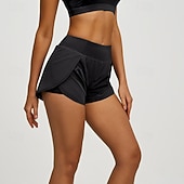 abordables Pantalones cortos deportivos-Mujer Bermudas Chinos Pantalón corto Ropa de calle Casual Corto Media cintura Color sólido Cintura elástica Confortable Transpirable Elástico Diario Exterior Gimnasia Violeta Azul marinero Gris