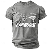 preiswerte Morsomme T-skjorter for menn-Men's FOUND AN EARLY PICTURE OF ME Funny Born Winner Graphic T-Shirt Sperm Parachute Cartoon Joke Tee Smart Player Humor Creative Gag Gift Short Sleeve Casual Designer Clothing Apparel S M L XL XXL XX