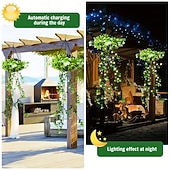 economico Luci paesaggistiche-Luci solari da giardino sospese per primavera ed estate, 66 LED realistici con fiori e rampicanti, decorazioni per esterni impermeabili IP65 per giardino, patio e recinzione, accensione automatica 8-12 ore, regalo per la mamma