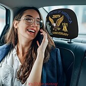 abordables 250º Aniversario-Funda para reposacabezas de coche conmemorativa del 250 aniversario, 2 unidades, conmemorativa de la Independencia de Estados Unidos (1776-2026), soporte espinal resistente para conducción de larga distancia, ajuste universal para coches, camiones y SUV.