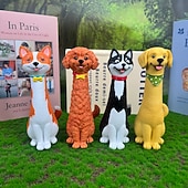  håndlaget særegen hundeformet vase i harpiks til hagedekorasjon, søt hundeplanter til sukkulenter, innendørs utendørs hage terrasse plen balkong hjemdekor