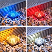 Недорогие Подсветки дорожки и фонарики-2/4 шт. уличных солнечных садовых светильников, водонепроницаемые светильники в виде ледяных кирпичей для двора, ландшафта, ступеней, дорожек, бассейнов, декоративные солнечные светильники для