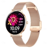 baratos Smartwatch-Relógio inteligente exclusivo Goddess com tela redonda AMOLED HD de 1,32 polegadas, ultrafino e leve de 7,5 mm, a melhor opção de presente para namorada, monitoramento de frequência cardíaca e