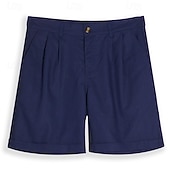 billiga Klassisk-Herr Shorts Linne Shorts Klänning Shorts Sommarshorts Beach Shorts Ficka Elastisk midja Rakt ben Slät Komfort Andningsfunktion Knelängd Ledigt Dagligen Helgdag Mode Affär Vit + Grön Vit + khaki