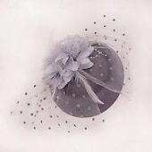 cheap Fascinators-Fascinators Feather Fabric Wedding Birthday Elegant Vintage Cute With Feather Floral Headpiece Headwear