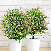 baratos Flor artificial-Estaca de flor artificial de 56 cm (22 polegadas) para decoração de jardim com camélias multicoloridas. &amp;Decoração de jardim em plástico resistente que não desbota, para todas as estações.