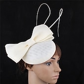 economico Fascinatori-Fascinator Lino Matrimonio Elegante Vintage Carino Con Fiocco Copricapo Copricapo