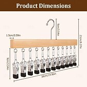 billiga Hemförvaring och krokar-garderobsorganisatör med 12 klämmor, platsbesparande hängande garderobsorganisatör, platsbesparande mössa, halsduk, klädnypor för jeans, kjolar, strumpor, byxgalgar med klämmor