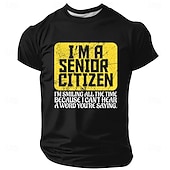  Camiseta masculina engraçada e sarcástica com estampa de idoso, gola redonda, manga curta, modelagem regular, ideal para presente de aposentadoria, roupa de grife.