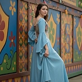 voordelige Bovenkanten-Middeleeuws Renaissance Cottagecore Korset Lijfje Viking Boers Veters Bloemig Jacquard Kostuum Dames Keltisch Fantasie Halloween Carnaval Prestatie LARP Ren Faire Volwassenen Korset
