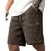 economico Pantaloncini casual-Per uomo Shorts Pantaloncini casual Pantaloncini di velluto a coste Tasca Semplice Comodità Traspirante Corto Casuale All'aperto Vacanza Vacanza Streetwear Nero Bianco Inelastico