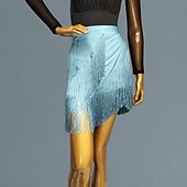 cheap Latin Skirts-Women's Brown Fringe Latin Dance Skirt