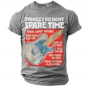 voordelige Muziek &amp; Instrument Grafische T-shirts-Voor heren Grappig jargon T-shirt Korte mouw T-shirt 3D-afdrukken Strakke ronde hals Overhemd Modieus Dagelijks Dagelijks Straat Grapefruitheide Zomer Lente Kleding S M L XL XXL XXXL