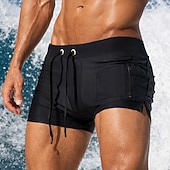 economico Costumi da bagno &amp; Pantaloni da surf-Per uomo Standard Costume da bagno Costume da Bagno Coulisse Boyleg Spandex Asciugatura Rapida Elastico Traspirante Senza Maniche Pantaloni Surf Sport Acquatici Nuoto Estate