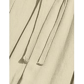 baratos Feriado-Homens Calças de linho Calça verão Calças de praia Com Cordão Bolsos Tecido Confortável Respirável Comprimento total Diário Casa Ao ar livre Férias Simples Preto Branco Sem Elasticidade