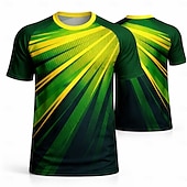  Voor heren Voetbalshirt Geometrisch Brazilië Truien Sportief T-shirt Zomer Korte mouw UPF 50 Sneldrogend Vochtregelerend Ademend Toernooi Voetbal Informeel Hardlopen Joggen Opleiding Groen