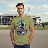  Calcio mondiale Abbigliamento sportivo Maglietta grafica Football americano Tifoso di calcio francese Patriotico Corte per Per uomo Adulti Stampa 3D  per Feste Sport all'Aperto