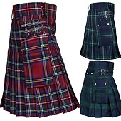  Retro Vintage Punk & Gothic Medieval Skirt Scottish Utility Kilts Fancy Dress Men's Celtic Masquerade Casual Daily Adults' Skirts