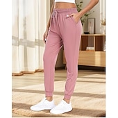 رخيصةأون سراويل الجري ولباس ضيق-نسائي بنطلونات ركض بناطيل قصيرة سراويل رياضية رباط جيب بسحاب قيعان الجمنازيوم ملابس الرياضة الرياضة الصيف الربيع قابل للبسط متنفس بيلاتس ركض يوغا عادي ملابس رياضية ألبسة رياضية لون سادة