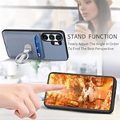 abordables 2026 Samsung Galaxy S26 Série-téléphone Coque Pour Samsung Galaxy S26 S26 Plus S26 Ultra Coque Arrière avec Support Support Anneau Emplacement Carte Rétro TPU Fibre faux cuir