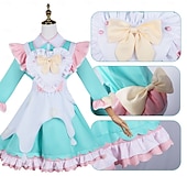 baratos Fantasias Anime-Ternos de Empregadas Anime Vestidos Roupa Baile de Máscara Trajes de cosplay Dia Das Bruxas Anime Expo Perucas Ocasiões Especiais Para Mulheres Adulto